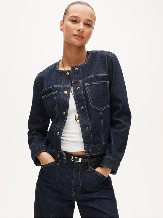J. Crew Jackets & Blazers - JCREW Collarless denim trucker jacket